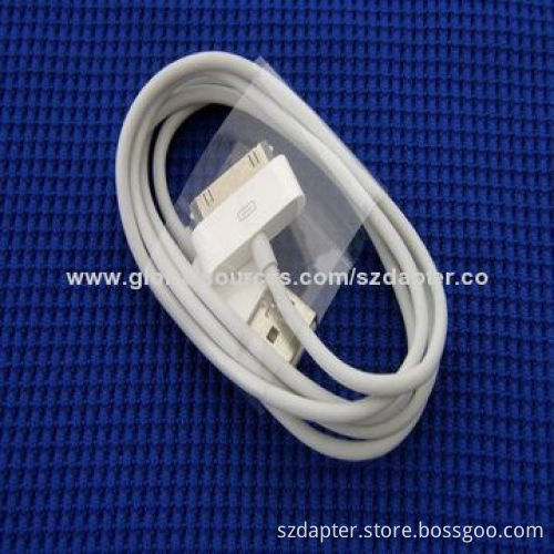 USB Cable for iPhone 4, 4S, iPad with CE, RoHS Marks, 100% Open and Short Test